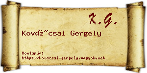 Kovácsai Gergely névjegykártya