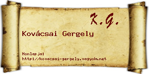 Kovácsai Gergely névjegykártya