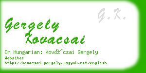 gergely kovacsai business card